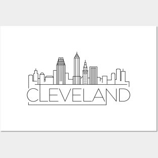 Cleveland Minimal Skyline Posters and Art